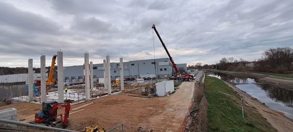 Hrubé předčištění před HČS – realizace prefabrikované haly